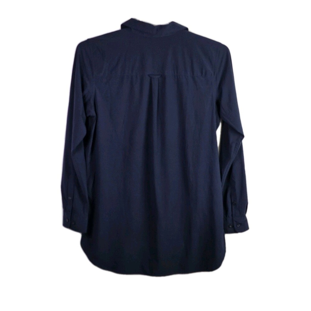 Duluth Trading Women's Medium Navy Blue Long‎ Sleeve Button Down Shirt - Picture 5 of 6